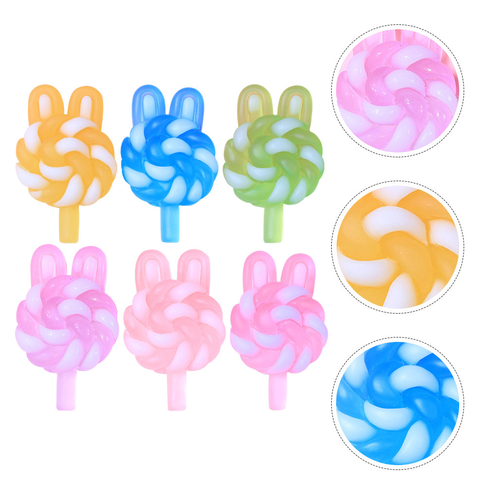 Resin Craft Supplies - 24 ชิ้น จี้รูปกระต่ายการ์ตูนน่ารัก เรืองแสง ทำจากเรซิ่นพลาสติก สำหรับงาน