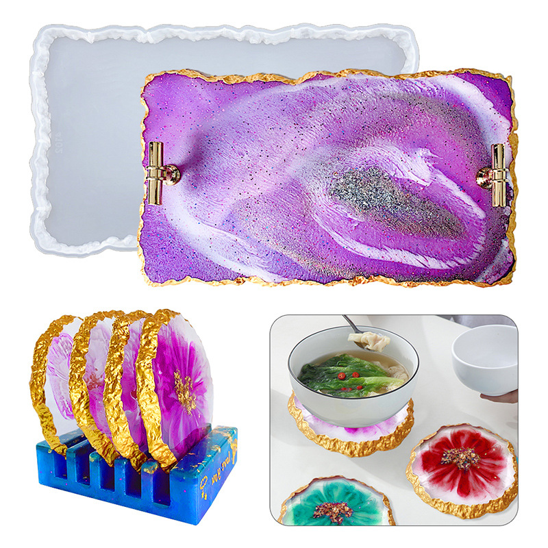 Geode Mold Silicone - DM413 Drusy Coaster แม่พิมพ์เรซิน Geode อีพ็อกซี่ถ้วย